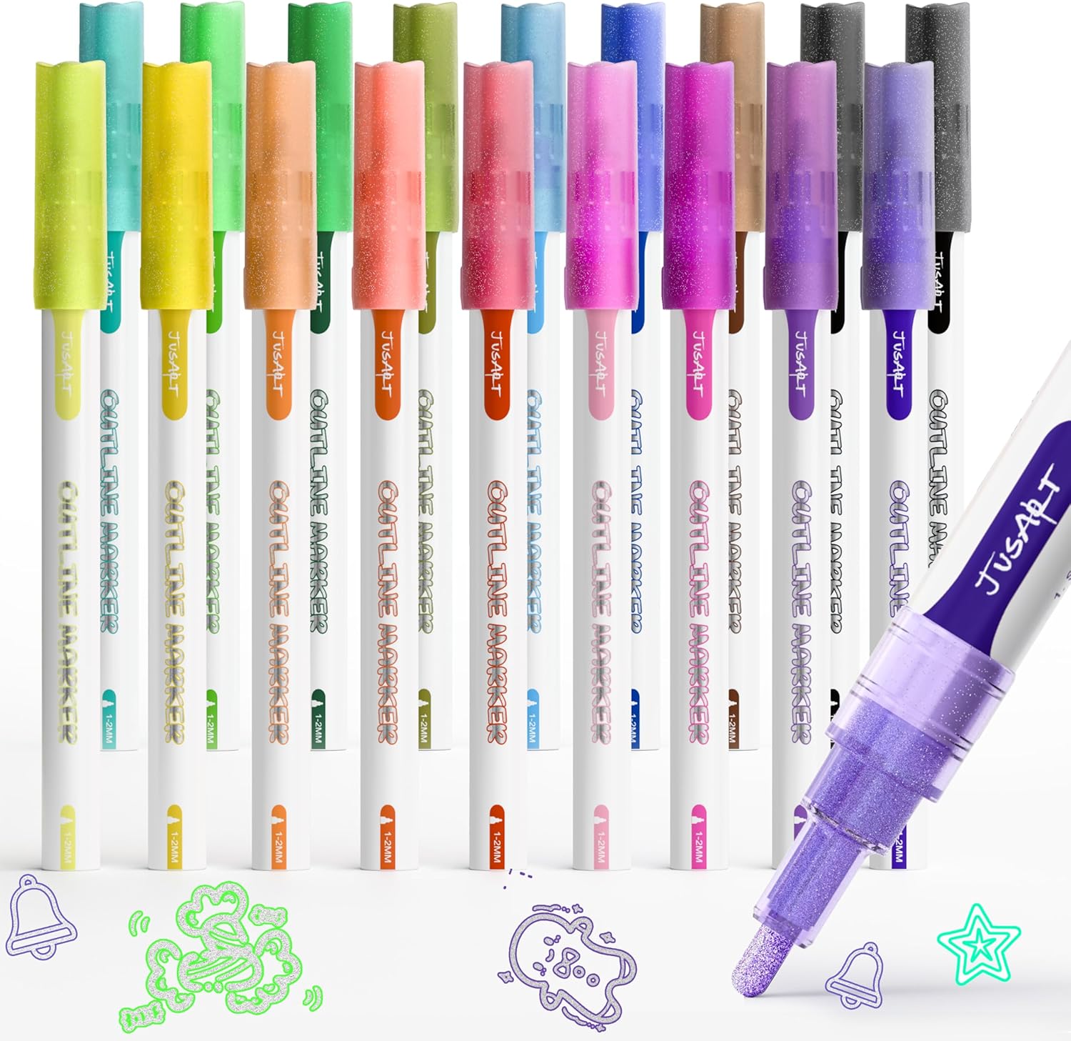 JusArt Outline Sparkle Markers